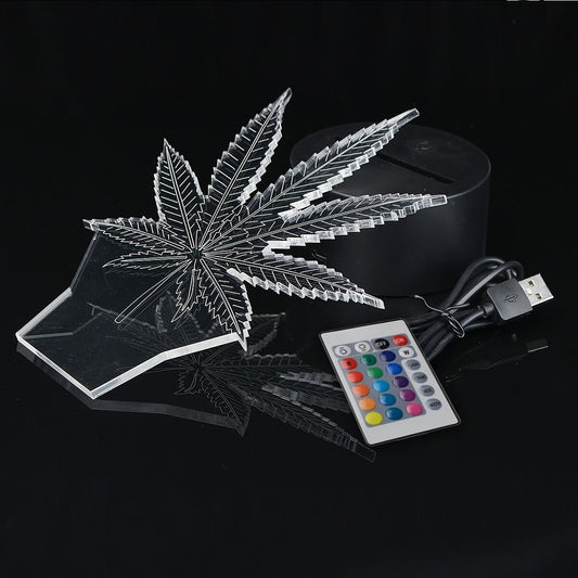 HempGlow - 3D Acryl Tafellamp Nachtverlichting