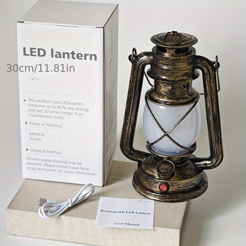 RetroGlow Lantern – Vintage LED Lantaarn met Vlamlichteffect