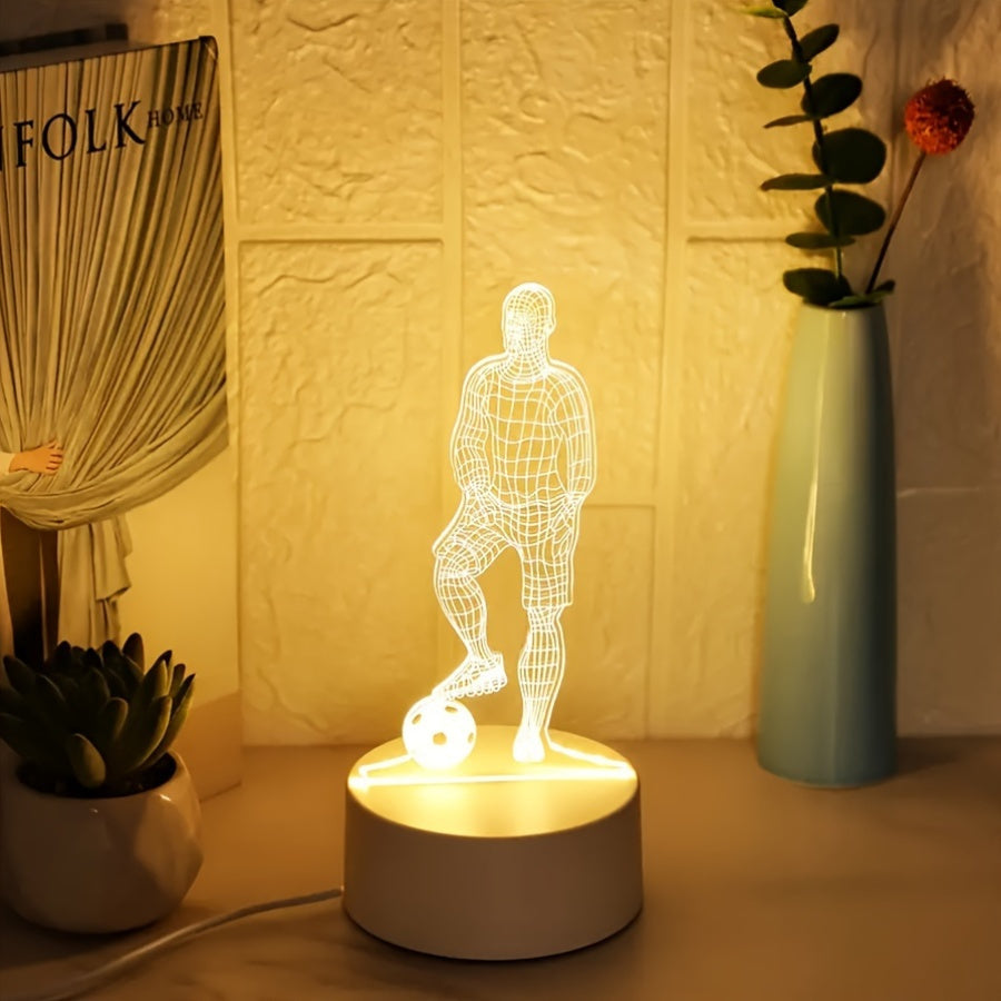 SportGlow Lamp - 3D Voetbal Illusie Tafellamp