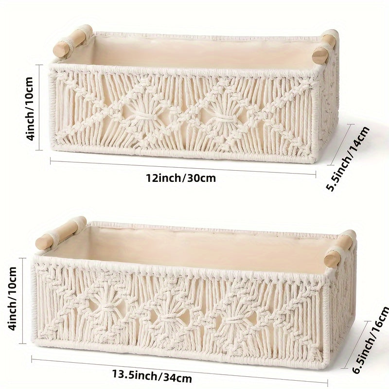 Boho Chic - Natuurlijke Katoenen Opbergmand voor Elegant Interieur