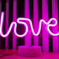 NeonLiefde Lamp – Verlichte Neon Tafellamp voor Feesten