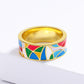 Elegante Emaille Zirkonia Ring - Nadia