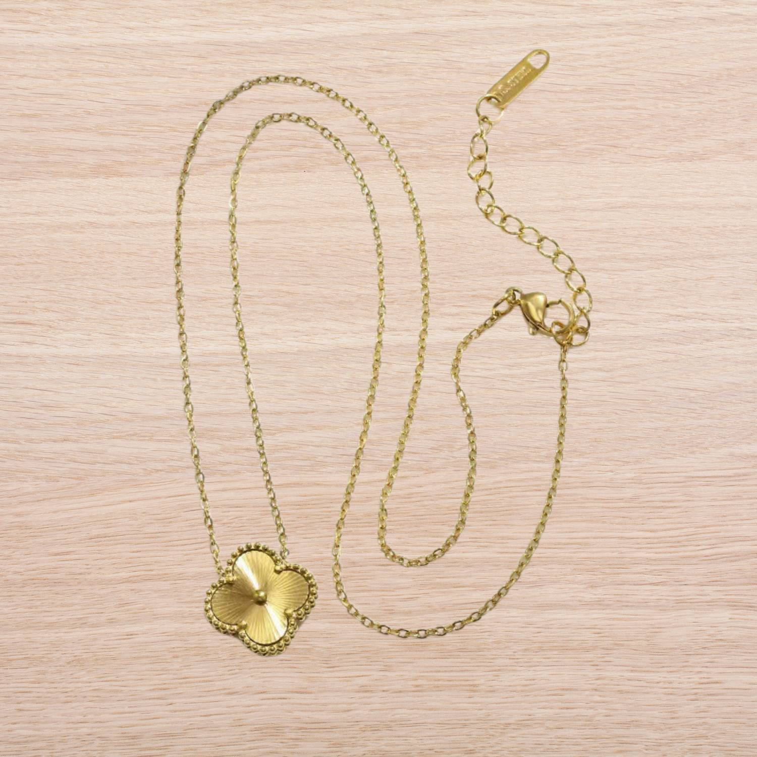 GoldenClove Jewelry Set - Elegante Klaver Ketting, Armband & Oorbellen