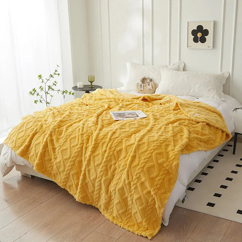 CozyLuxe - Luxe Lamswollen Deken voor Slaapkamer