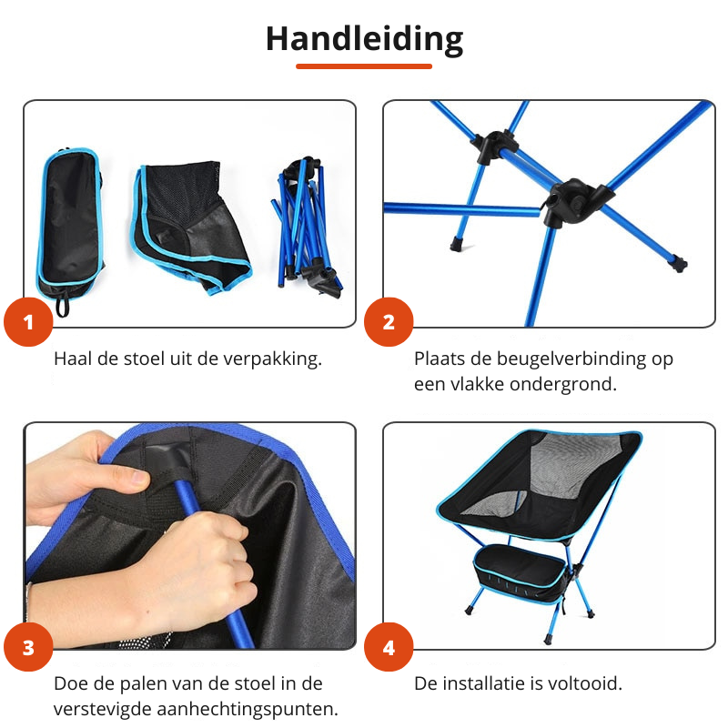 MoonFold Chair - Compacte Opvouwbare Stoel voor Buiten
