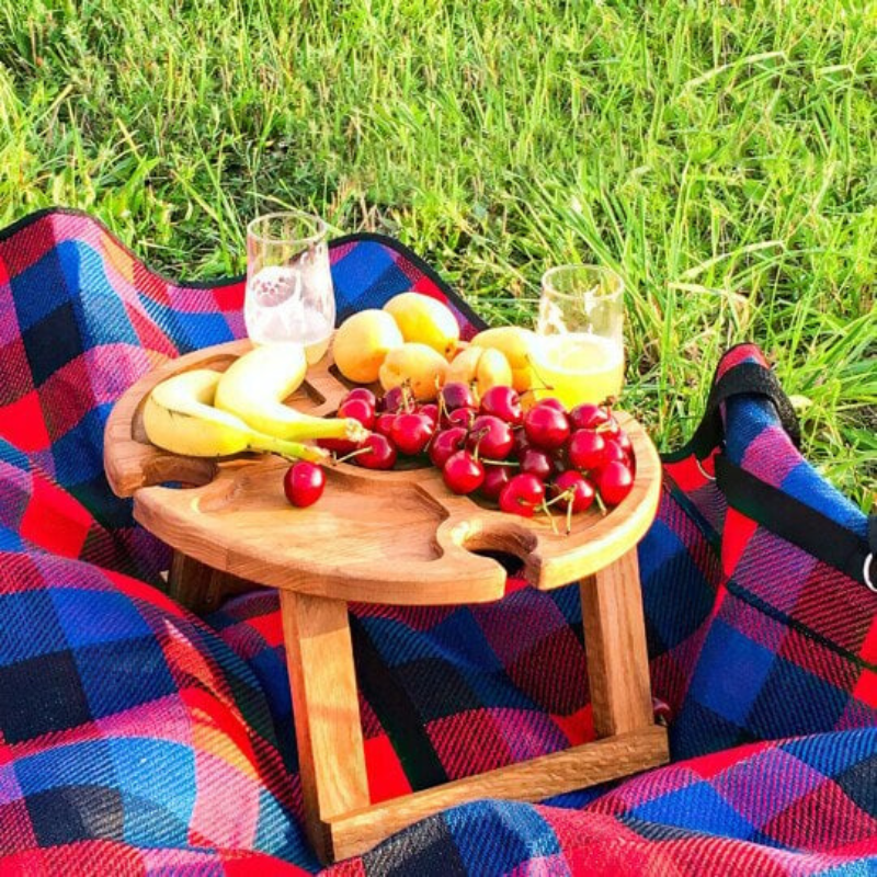 WineNest - Stijlvolle Opvouwbare Picknicktafel voor Wijn