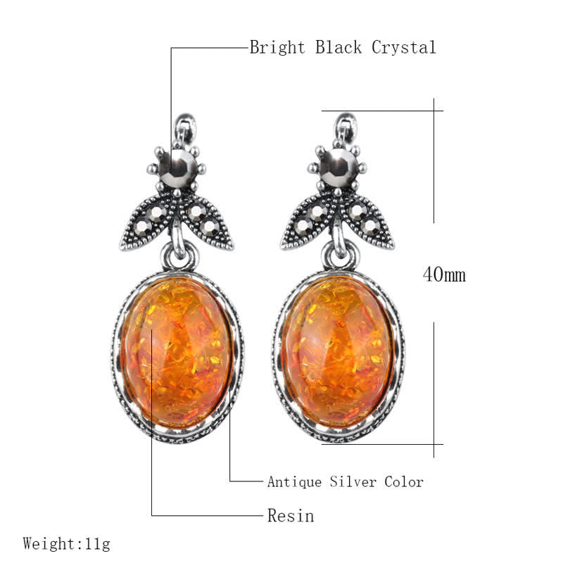 Nora's Vintage Floral Amber Earrings