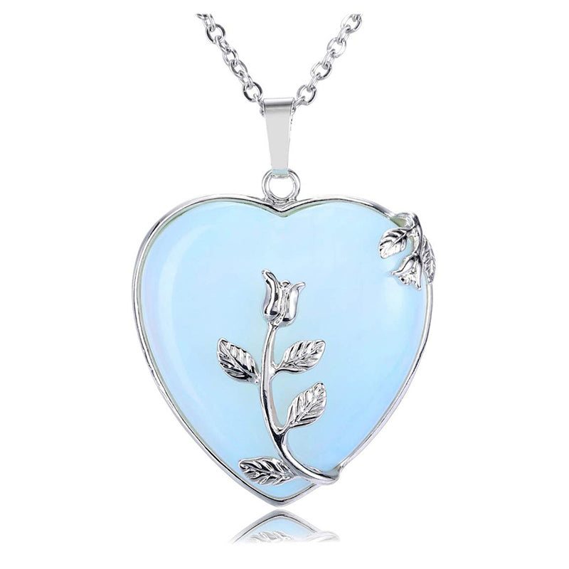Elegante Hartvormige Rozenkwarts Halsketting - Amara Collection