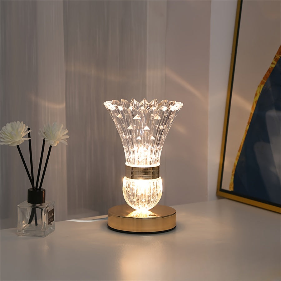 CrystalGlow Lamp – Luxe LED Tafellamp van Kristal