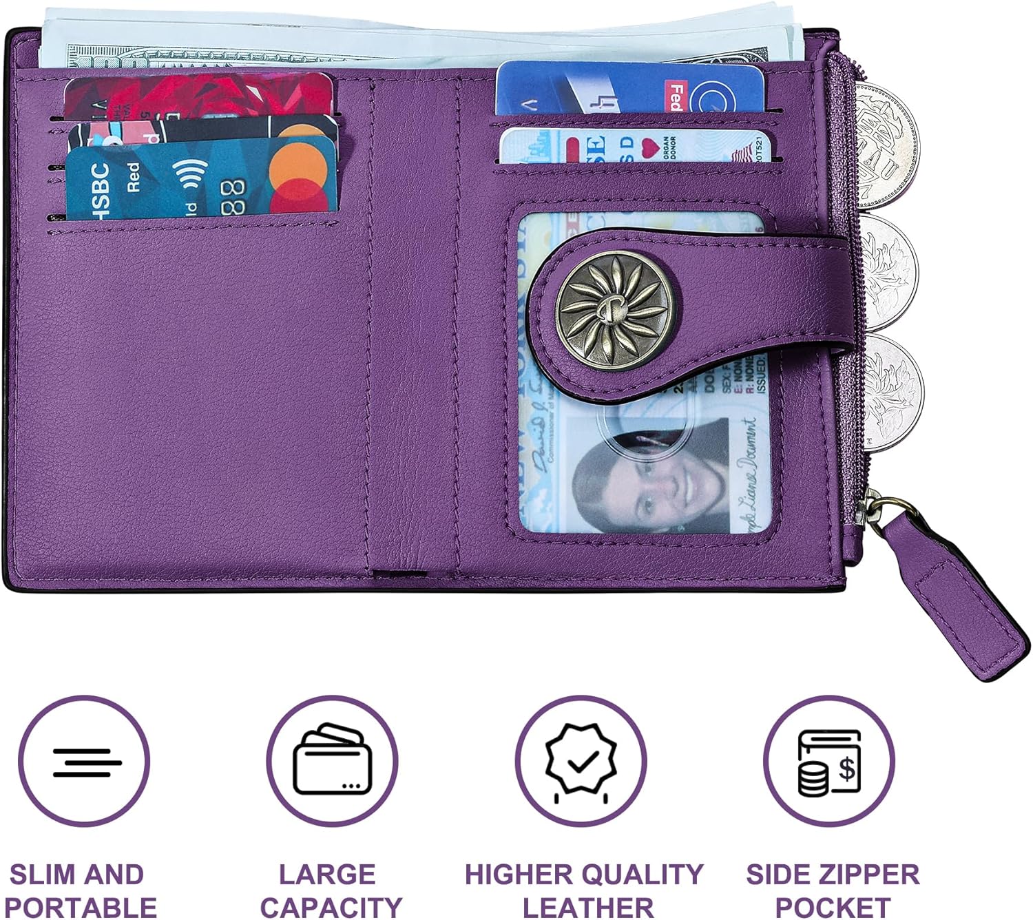 ClaireSlim – Elegante RFID Damesportemonnee met Rits