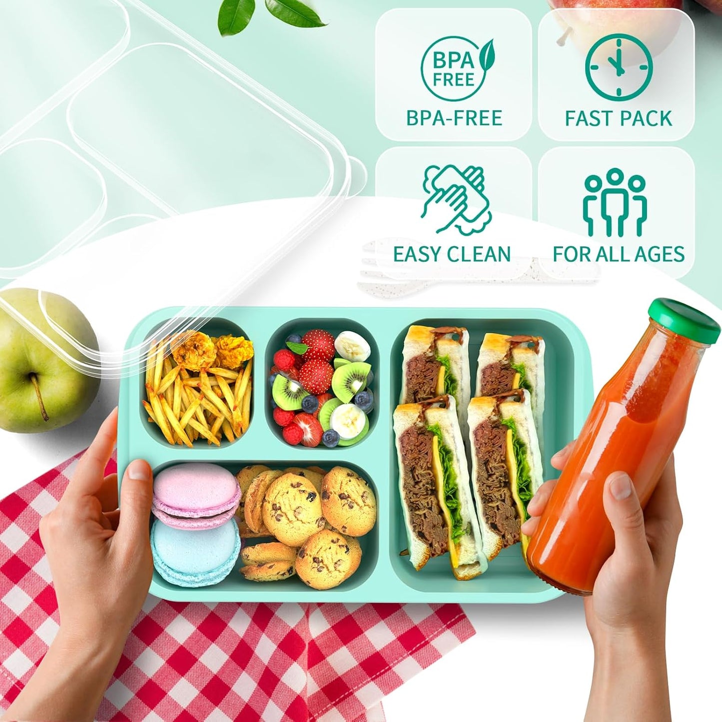 BentoBox - Stijlvolle Maaltijd Containers Set 4-delig