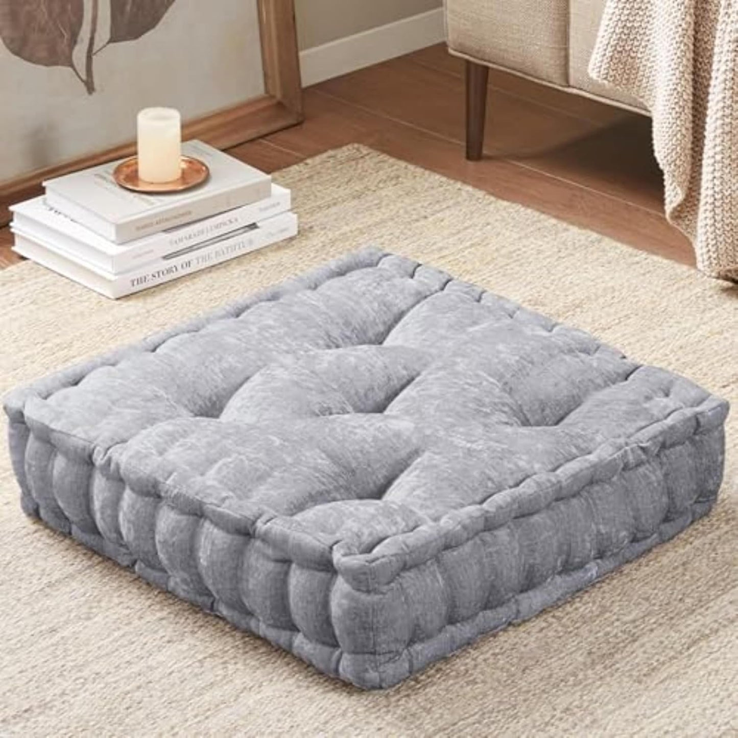 ZenComfort - Luxe Chenille Meditatiekussen voor de Vloer
