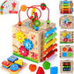 Stijlvolle 8-in-1 Montessori Activiteitenkubus - Educatief Speelplezier voor Baby's