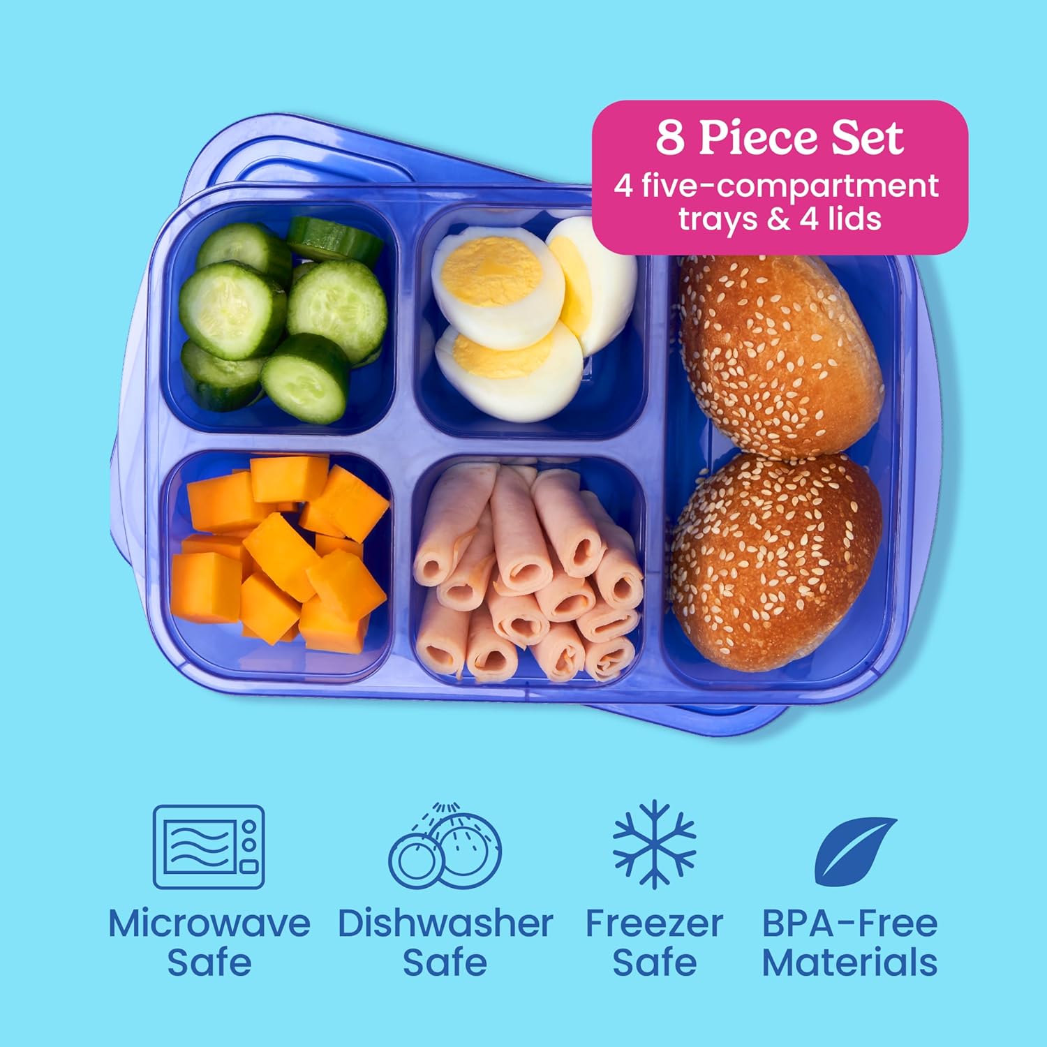 EcoStore - Duurzame 5-vak Opbergdozen Set van 8