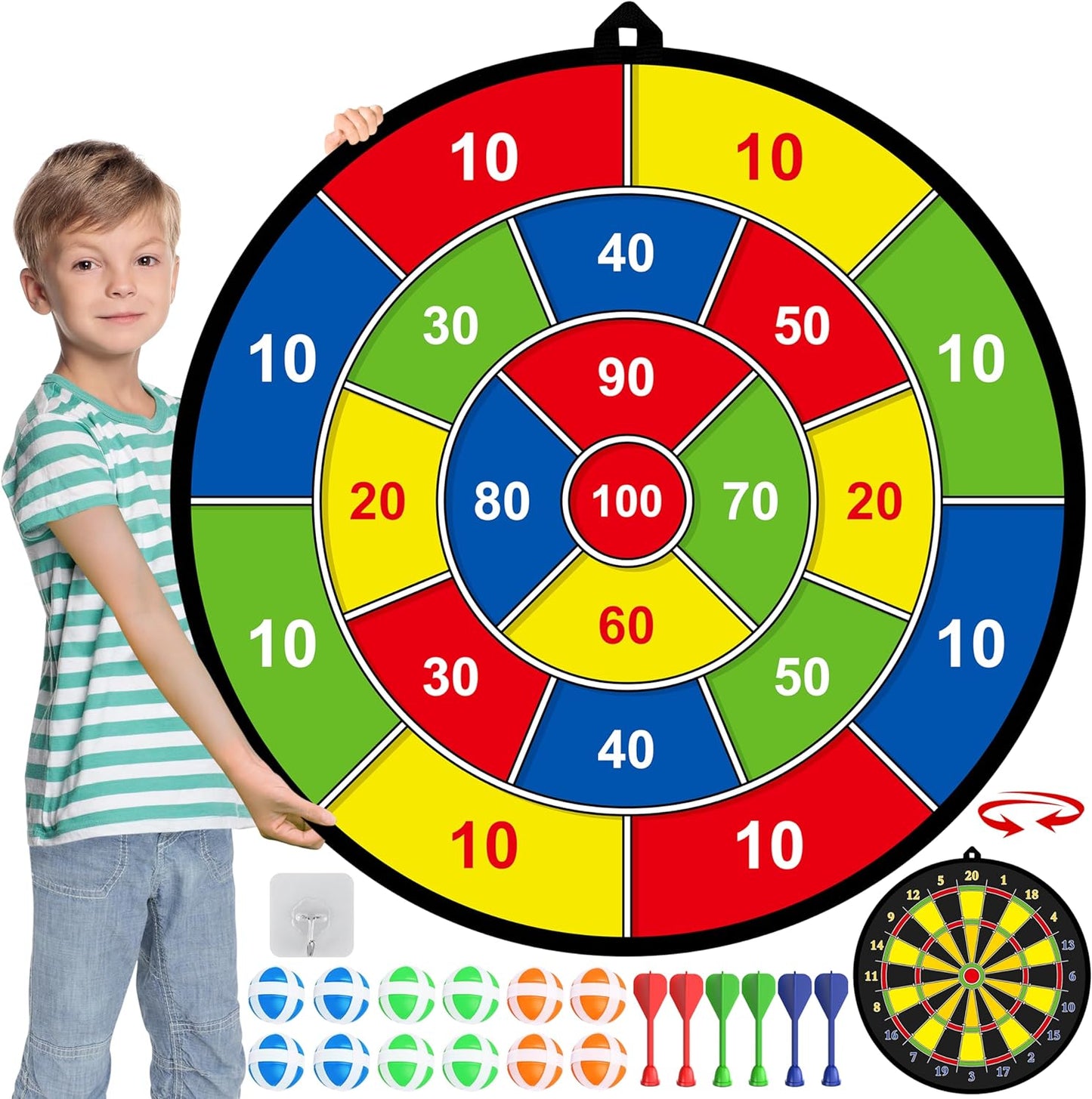 PlayTarget – Groot Kinder Dartbord met Kleverige Darts