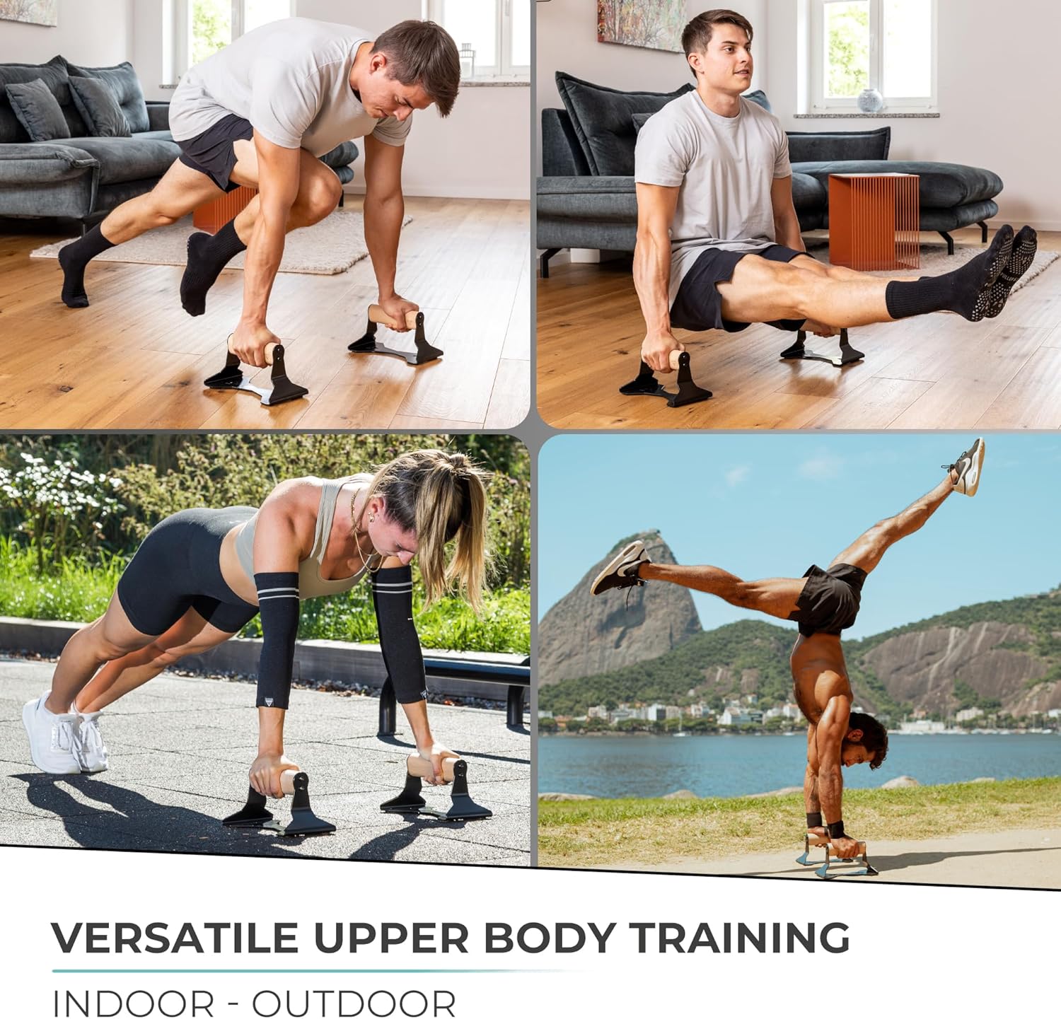 PowerGrip - Houten Push-Up Parallettes met Antislip