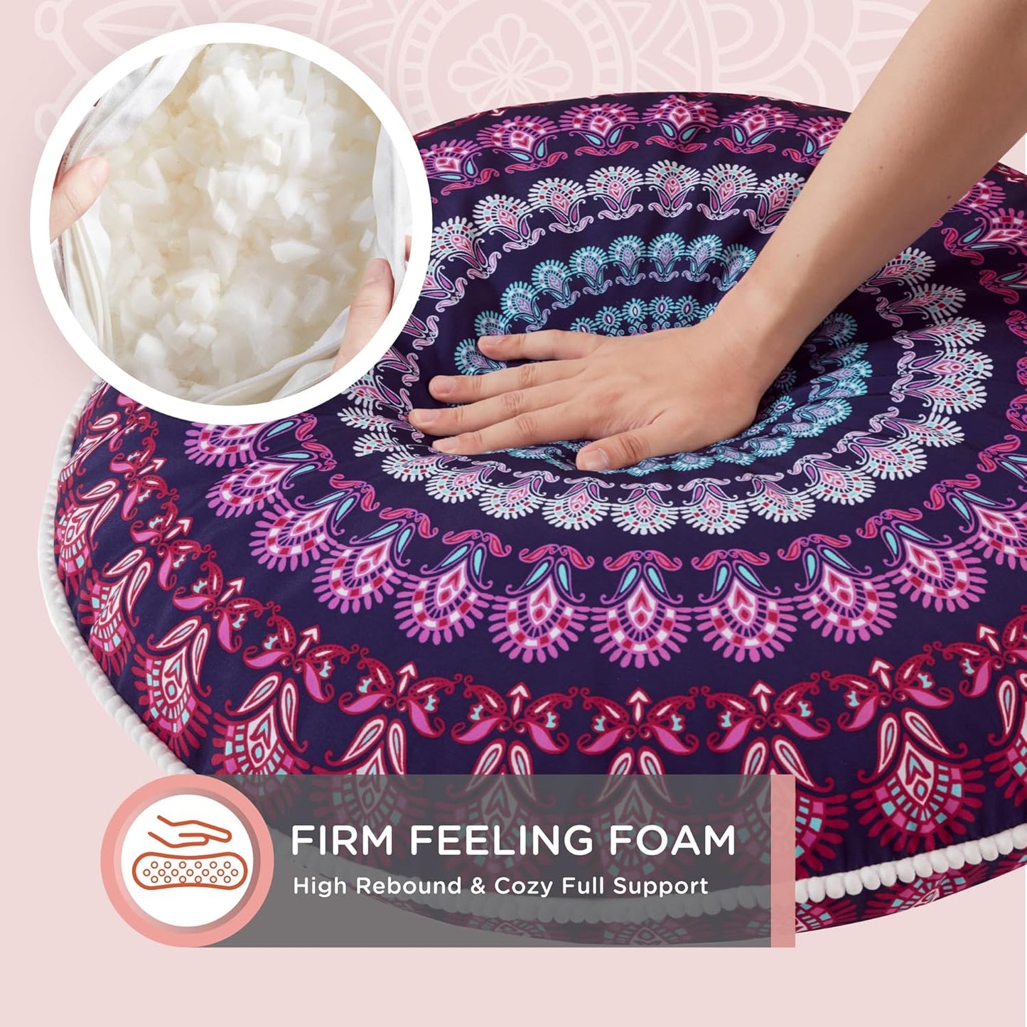 MandalaCushion – Bohemian Meditatie Kussen voor de Vloer