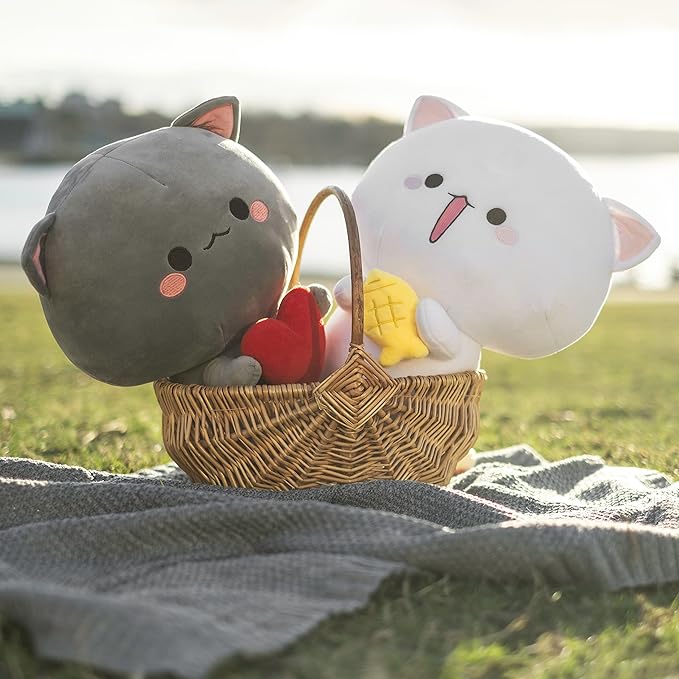 Zachte Grijze Kat met Hartje - Perfecte Knuffel voor Iedereen