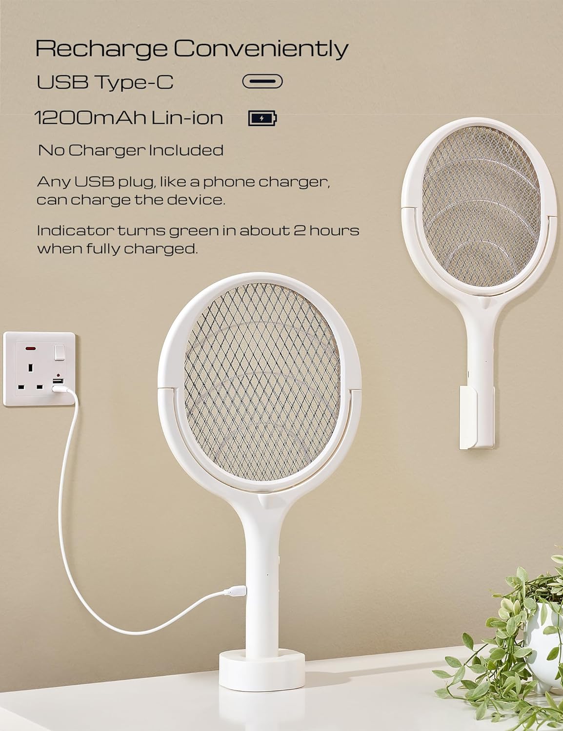 Flexibele Vliegen Racket - Oplaadbare Elektrische Vliegenmepper