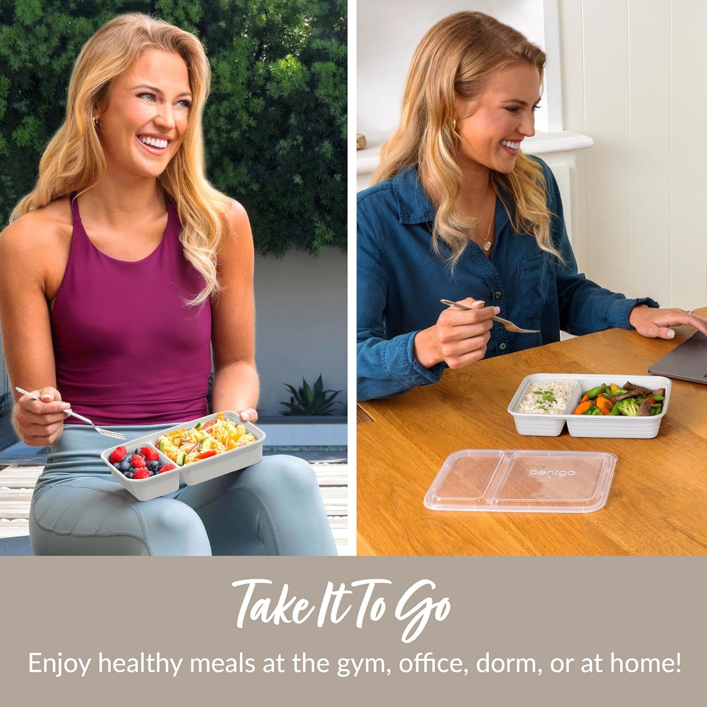 EcoBox - Duurzame 2-Compartiment Voedselcontainers Set