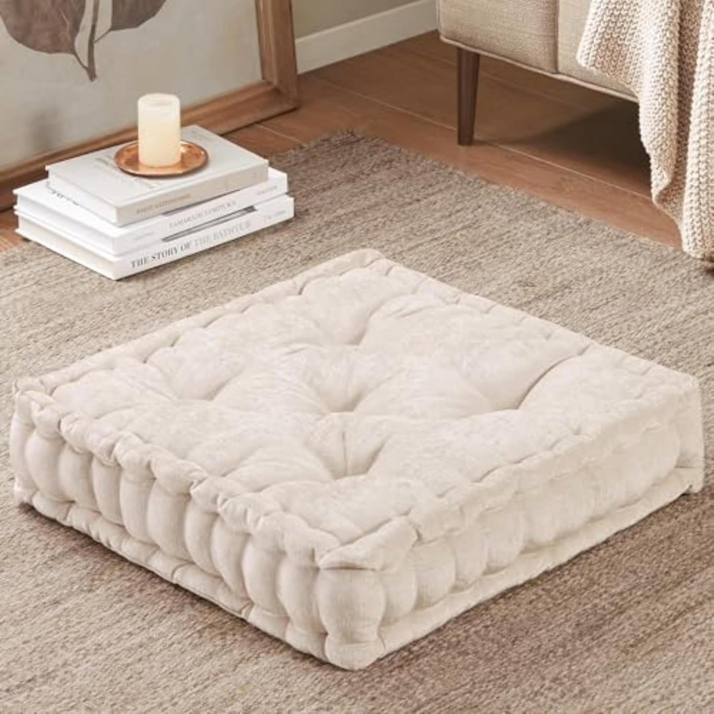 ZenComfort - Luxe Chenille Meditatiekussen voor de Vloer