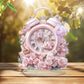 BohoTime Clock – Roze Bloemen Wekker met Acryl