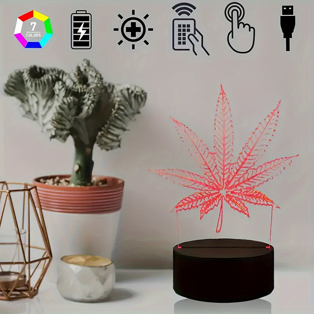 HempGlow - 3D Acryl Tafellamp Nachtverlichting