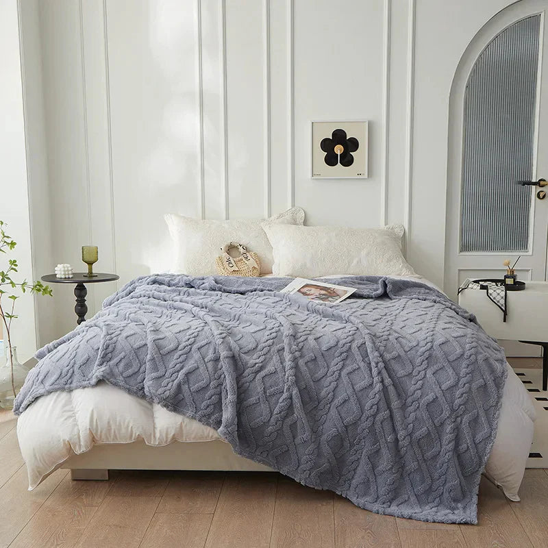 CozyLuxe - Luxe Lamswollen Deken voor Slaapkamer