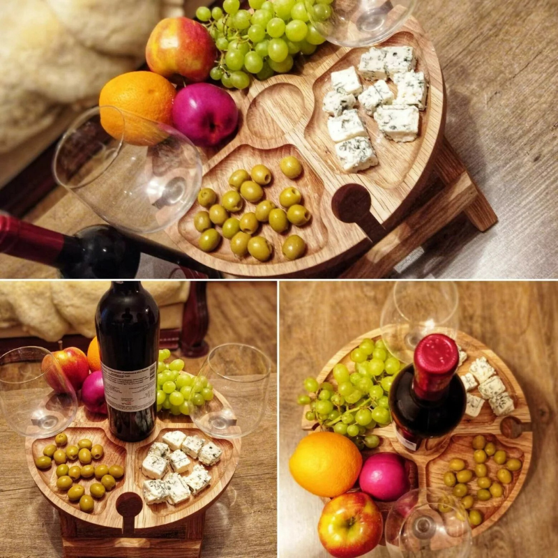 WineNest - Stijlvolle Opvouwbare Picknicktafel voor Wijn