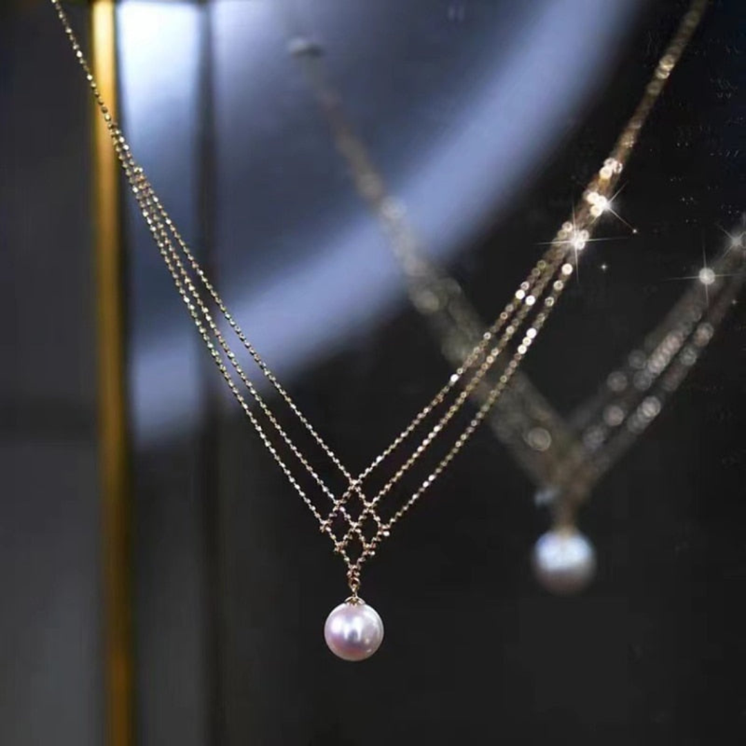 PearlGlow Necklace - Elegante Geweven Sieraad
