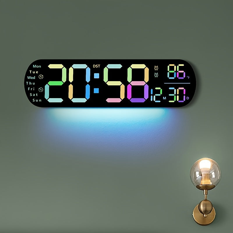 LumoView Clock - Slimme LED Wandklok met Datum & Temp