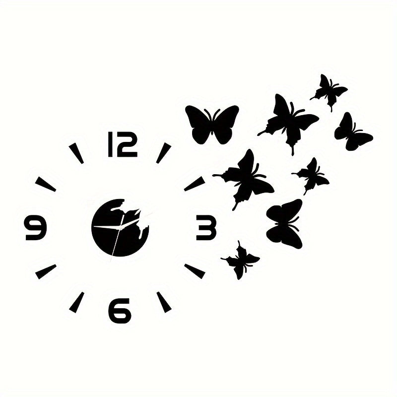 AcrylicButterfly - Luxe 3D Vlinder Spiegelklok