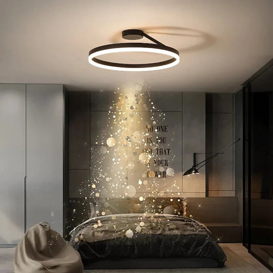 RadiantGlimmer Plafondlamp - Luxe Gouden LED Verlichting met Metaal Accenten