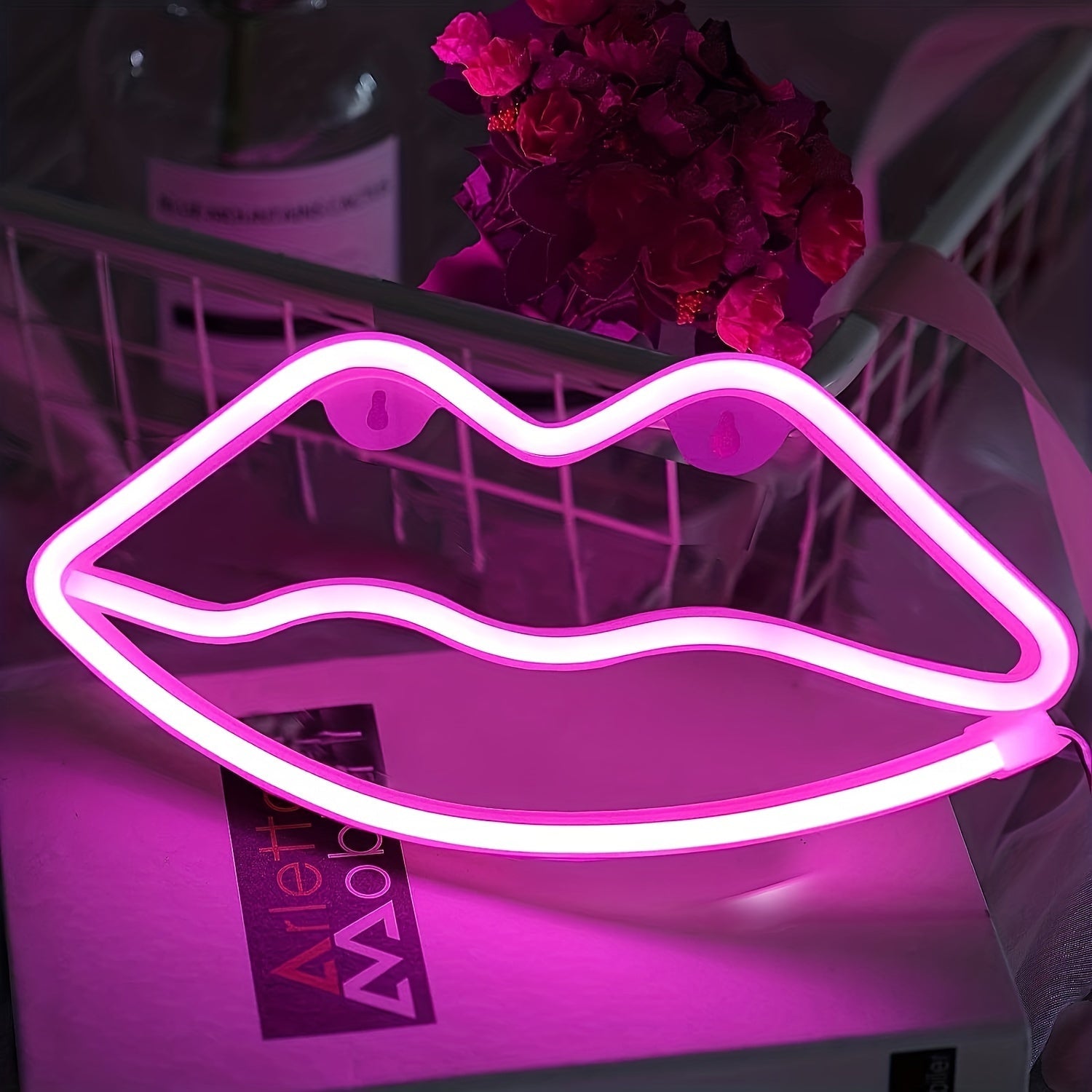 GlowLips - Neon Roze LED Wandlamp voor Valentijn