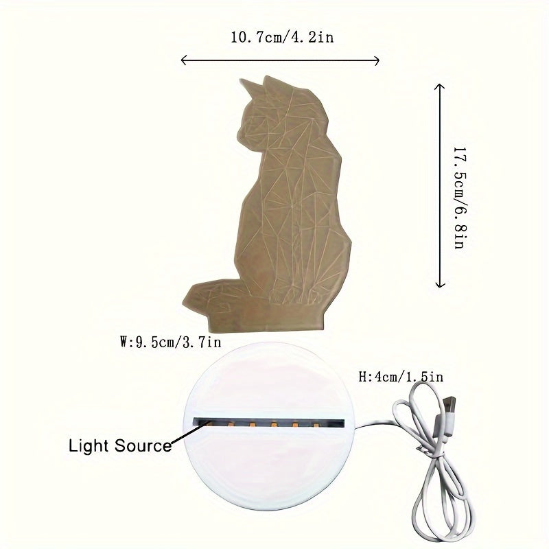 CatGlow Lamp - Moderne 3D USB Nachtlamp