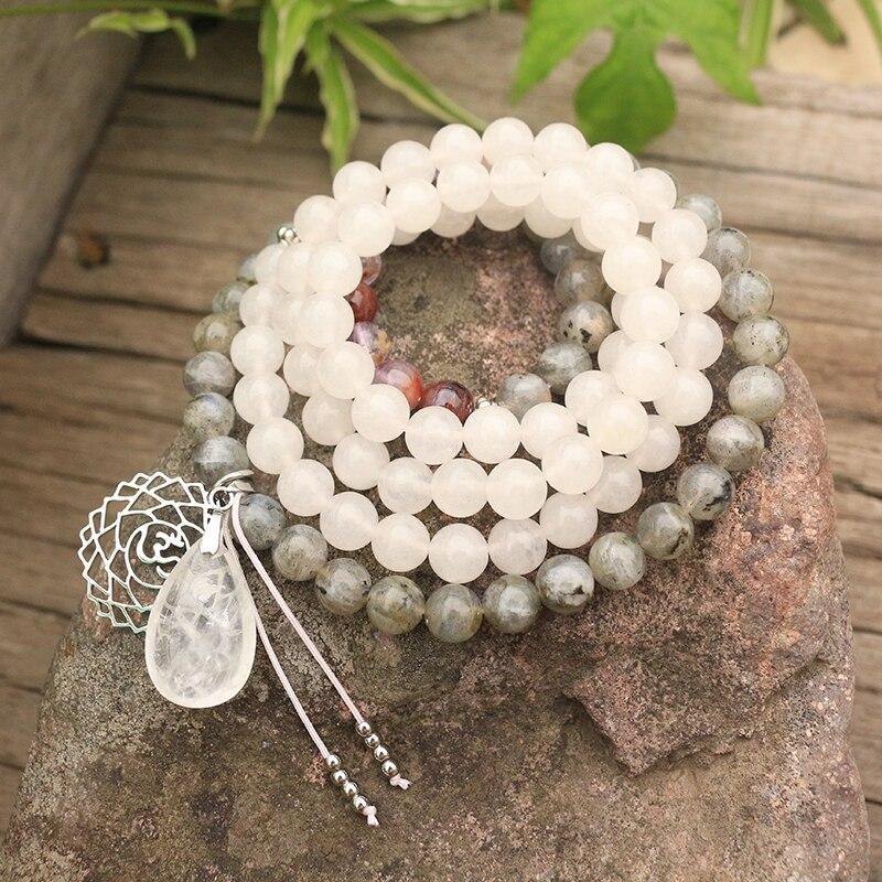 Seraphine Mala – Labradoriet, Jade & Amethist Edelstenen