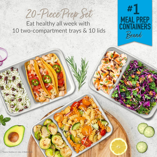 EcoBox - Duurzame 2-Compartiment Voedselcontainers Set