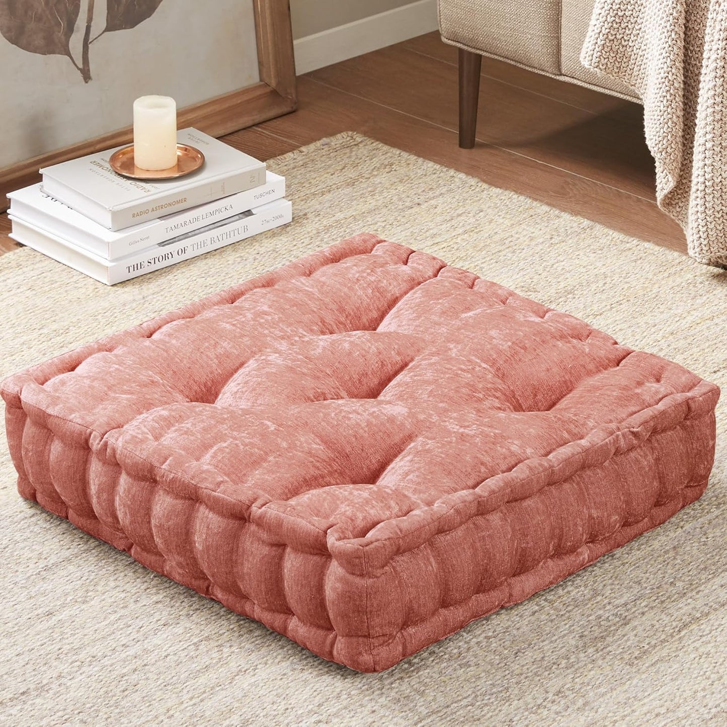 ZenComfort - Luxe Chenille Meditatiekussen voor de Vloer