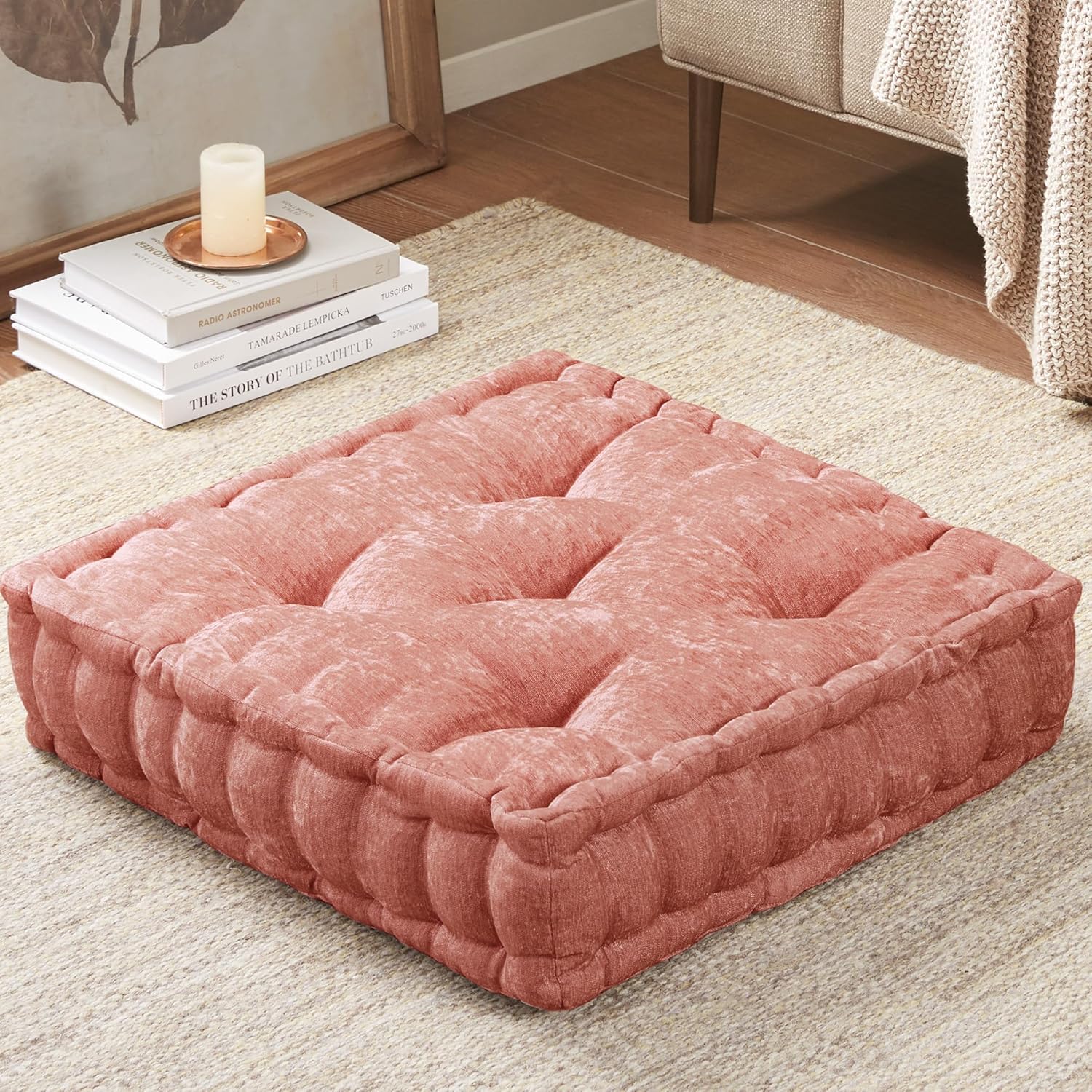 ZenComfort - Luxe Chenille Meditatiekussen voor de Vloer