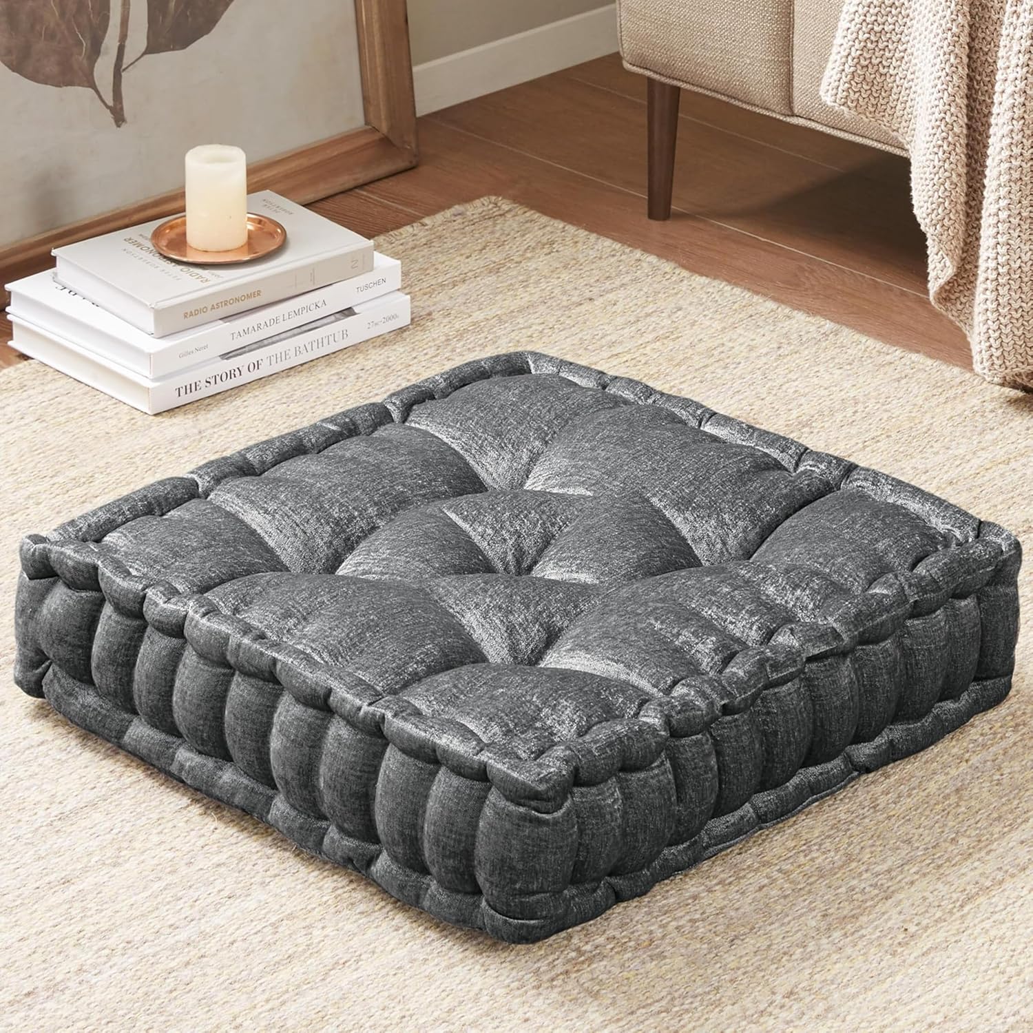 ZenComfort - Luxe Chenille Meditatiekussen voor de Vloer