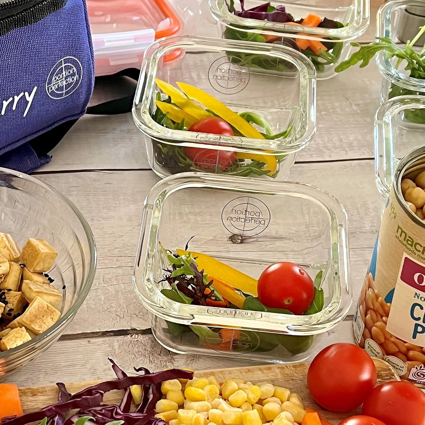 PortionMaster - Set van 3 Glascontainers voor Bariatrie