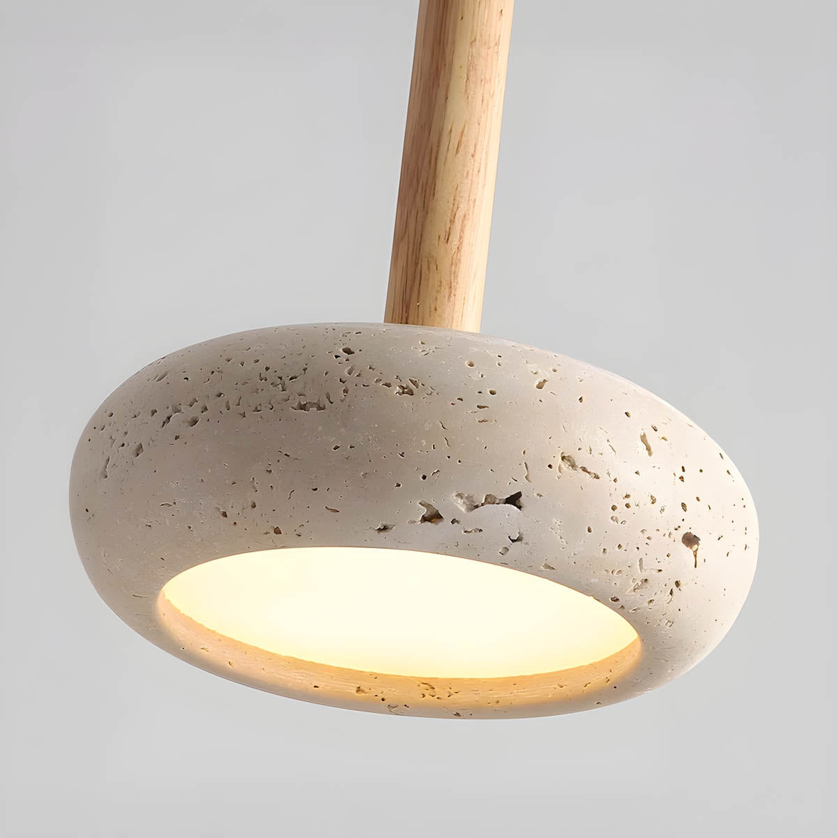 GlowStone Plafondlamp - Natuurlijke Travertijn LED Hanglamp