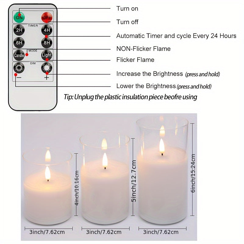 GlowLights – Set van 3 LED Kaarsen met Afstandsbediening