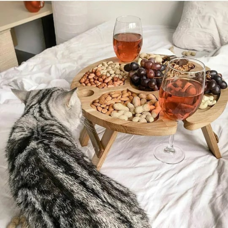 WineNest - Stijlvolle Opvouwbare Picknicktafel voor Wijn
