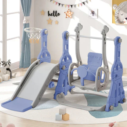 Mini Play Haven - Multifunctionele Schommel- en Glijbaan Set