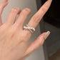 Elegante Verstelbare Vintage Ring met Stralende Zirkonia en Prachtige Parel - Isadora