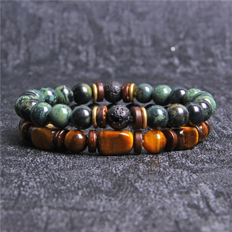 Stylish Afrikaans Turquoise & Tiger Eye Bracelet - Naya Collection