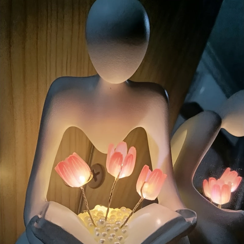 ArtTulip – Moderne Abstracte Nachtlamp van Hars