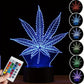 HempGlow - 3D Acryl Tafellamp Nachtverlichting