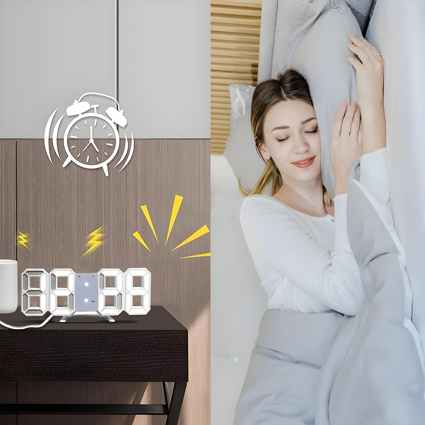 DigiTime Clock – LED 3D Klok met Kalender & Temperatuur